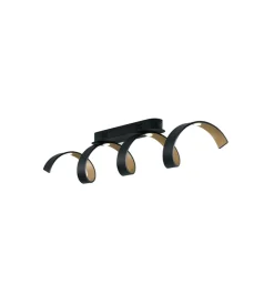 Illuminazione Per Interno- Plafoniera led "helix" nera e oro 4000k 1600lm, 80 cm