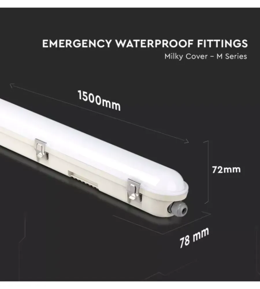 Illuminazione Per Interno- Plafoniera led impermeabile 4000k 48w 1,5m