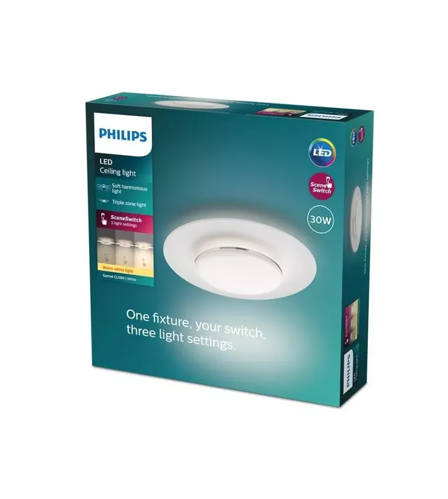 Illuminazione Per Interno-Philips Plafoniera led "garnet" bianca 2700k, ø40 cm