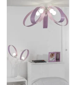 Onli Illuminazione Per Interno|Plafoniera "mila" in metallo malva, e14