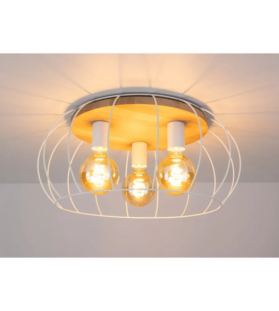 Illuminazione Per Interno-Onli Plafoniera "cesare" in metallo bianco 3 luci, e27