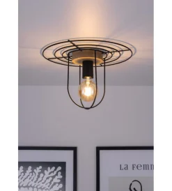 Onli Illuminazione Per Interno|Plafoniera "cesare" in metallo nero 1 luce, e27