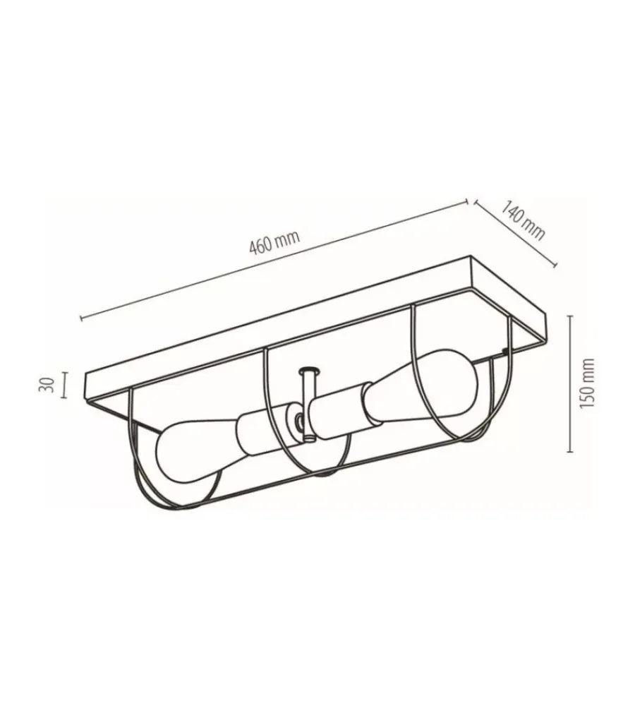 Illuminazione Per Interno-Onli Plafoniera "pescatore" rovere 2 luci e27