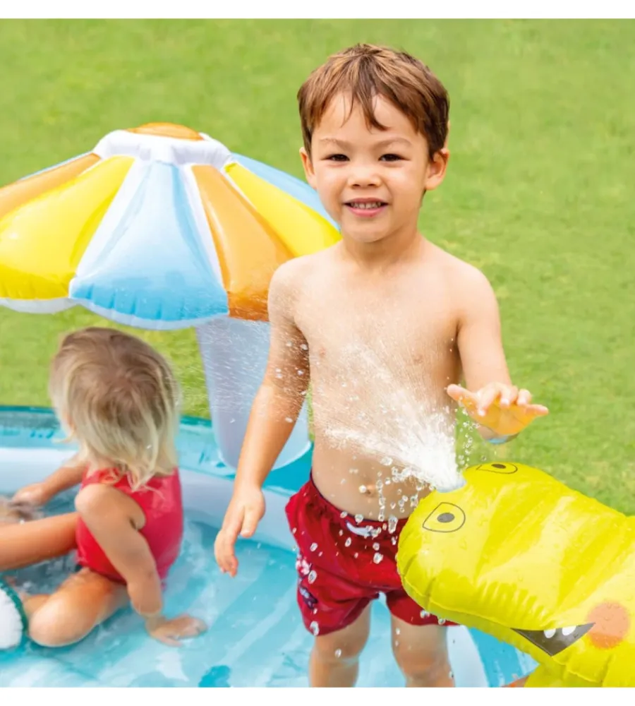 New Play center gonfiabile "alligatore" c/spruzzo cm 201x170x84 - cod. 57165np Piscine