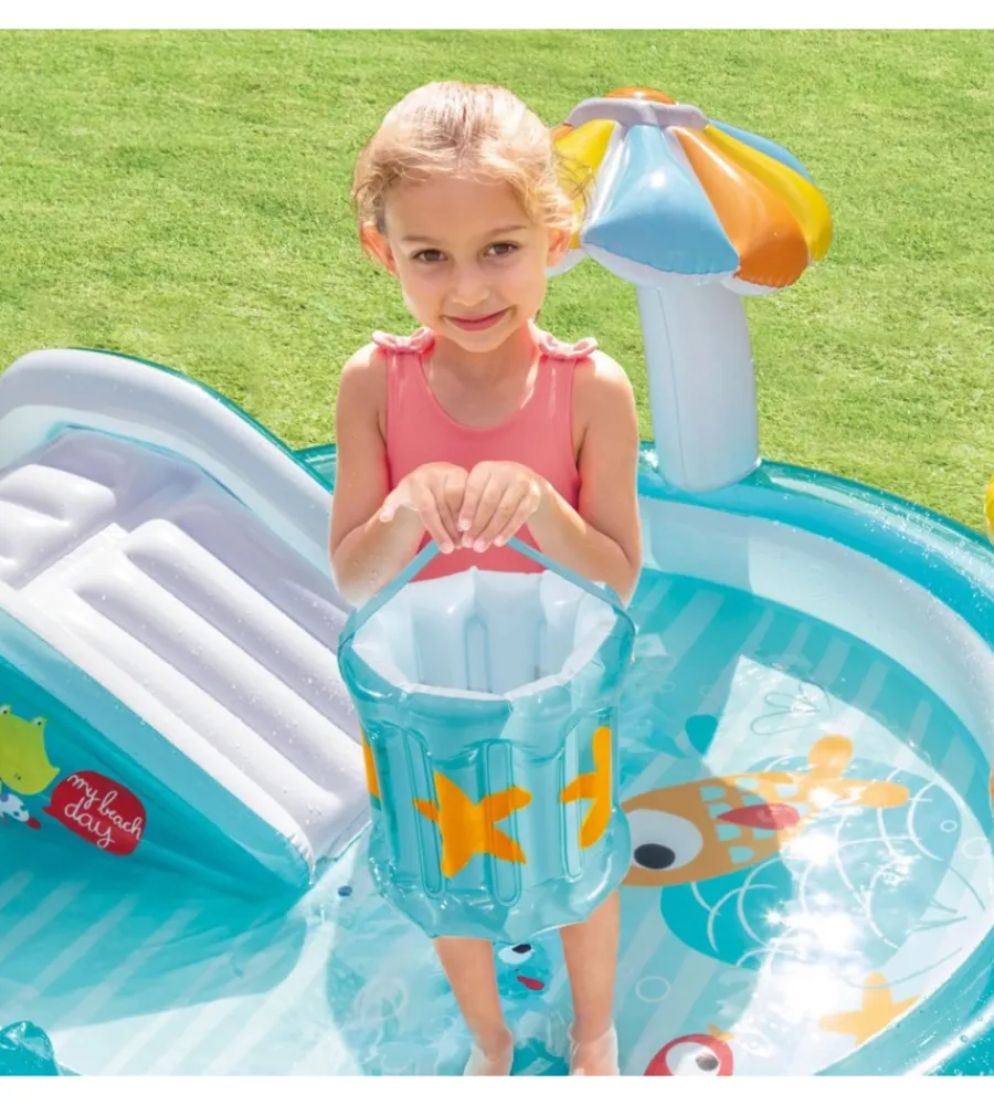 New Play center gonfiabile "alligatore" c/spruzzo cm 201x170x84 - cod. 57165np Piscine