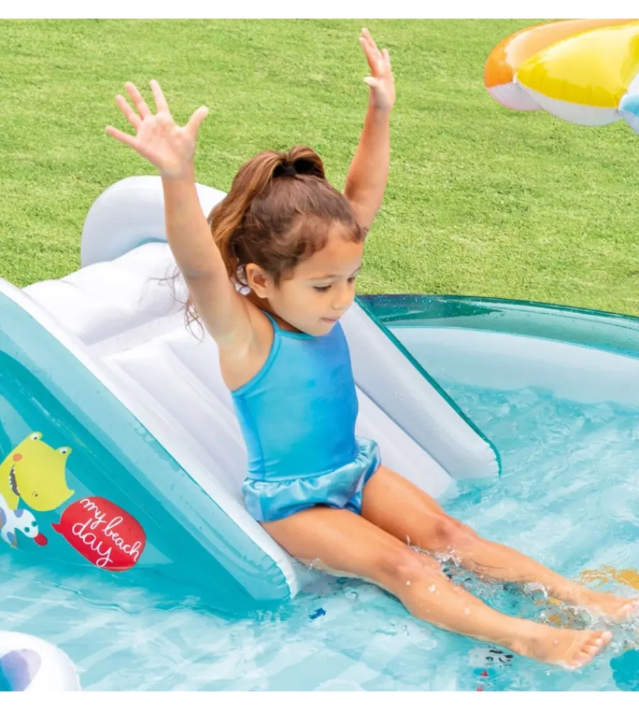 New Play center gonfiabile "alligatore" c/spruzzo cm 201x170x84 - cod. 57165np Piscine