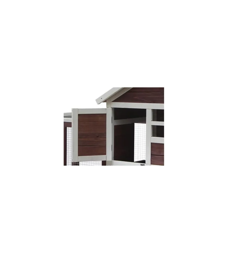 Habrita Recinzione X Animali|Pollaio per galline in legno "po 1206" rosso scuro e bianco 122x63x92 cm