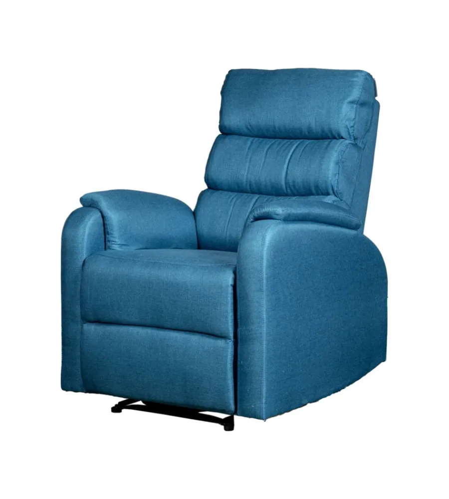 Clearance Poltrona "chiara" con recliner in tessuto ottanio 71x95x98 cm Poltrone E Pouf