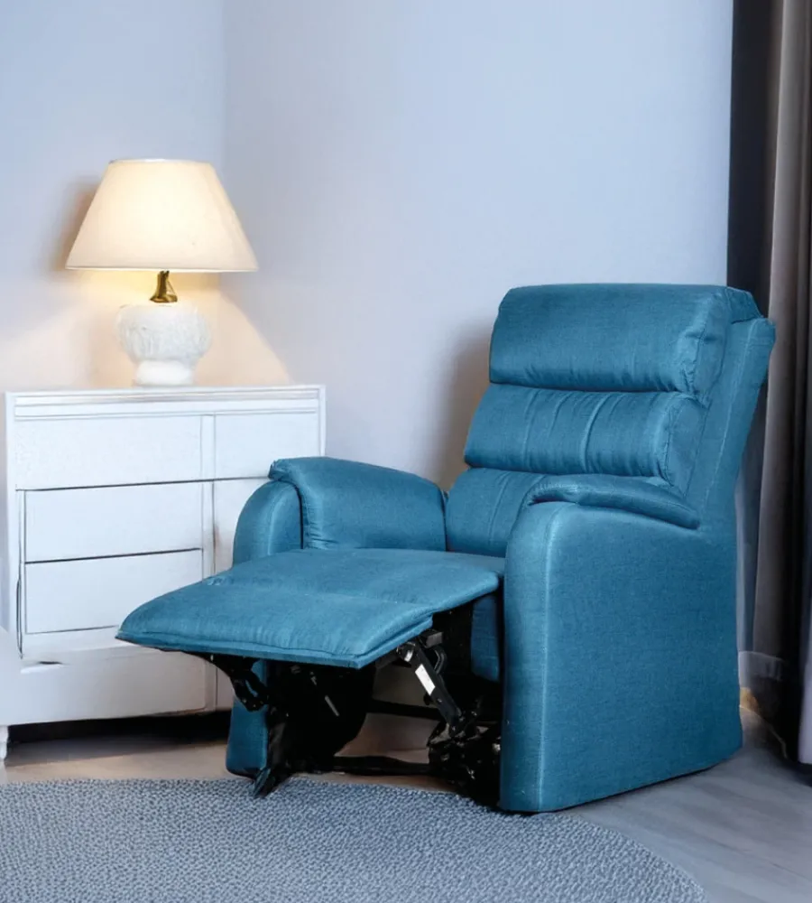 Clearance Poltrona "chiara" con recliner in tessuto ottanio 71x95x98 cm Poltrone E Pouf