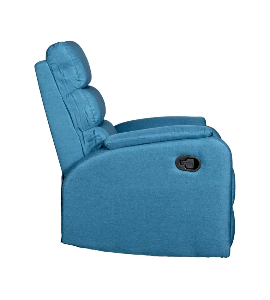 Clearance Poltrona "chiara" con recliner in tessuto ottanio 71x95x98 cm Poltrone E Pouf