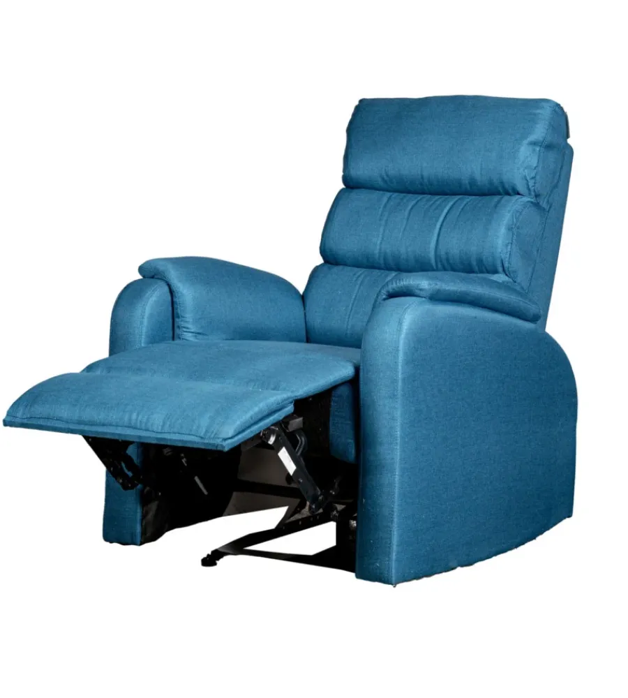 Clearance Poltrona "chiara" con recliner in tessuto ottanio 71x95x98 cm Poltrone E Pouf