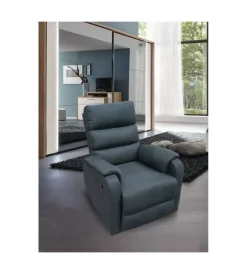 BellaHome Poltrone E Pouf|Poltrona "chiara" con recliner in tessuto antracite 71x95x98 cm