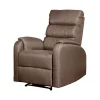 Poltrone E Pouf-BellaHome Poltrona "chiara" con recliner in tessuto tortora 71x95x98 cm