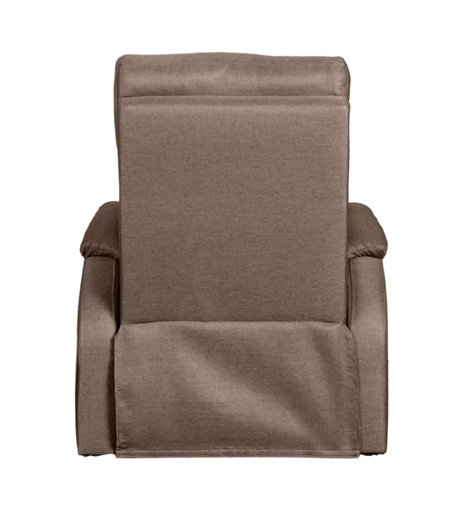 Poltrone E Pouf-BellaHome Poltrona "chiara" con recliner in tessuto tortora 71x95x98 cm