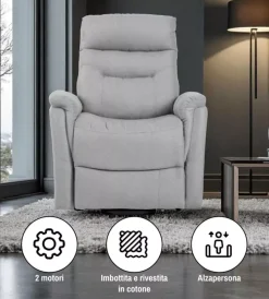 Poltrone E Pouf-BellaHome Poltrona con recliner e alzata elettrico 