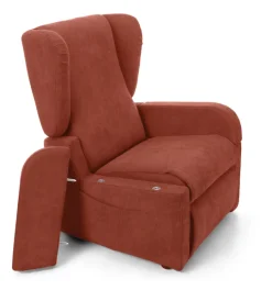 Poltrone E Pouf|Poltrona con recliner e alzata elettrica "dea", rossa, 74x92x102 cm