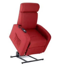 Poltrona con recliner e alzata elettrica "marta" rossa, 75x78x110 cm Poltrone E Pouf