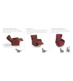 Poltrone E Pouf- Poltrona con recliner e alzata elettrica