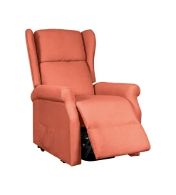 BellaHome Poltrone E Pouf|Poltrona con recliner elettrico "berg" tessuto mattone, 72,5x94x109 cm