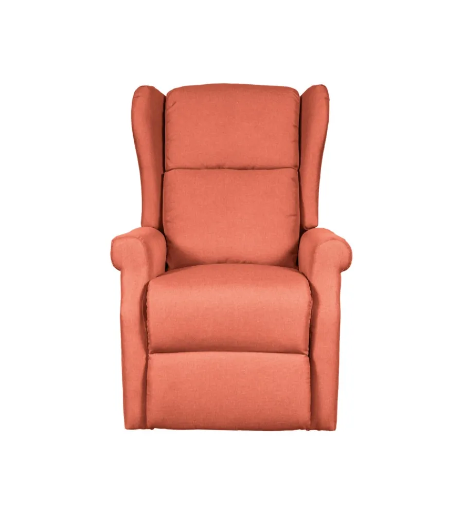 BellaHome Poltrone E Pouf|Poltrona con recliner elettrico "berg" tessuto mattone, 72,5x94x109 cm