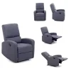 Poltrone E Pouf|Poltrona con recliner manuale "fiorella" blu, 74x78x105 cm