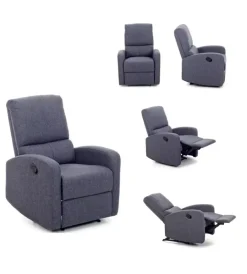 Poltrone E Pouf|Poltrona con recliner manuale "fiorella" blu, 74x78x105 cm
