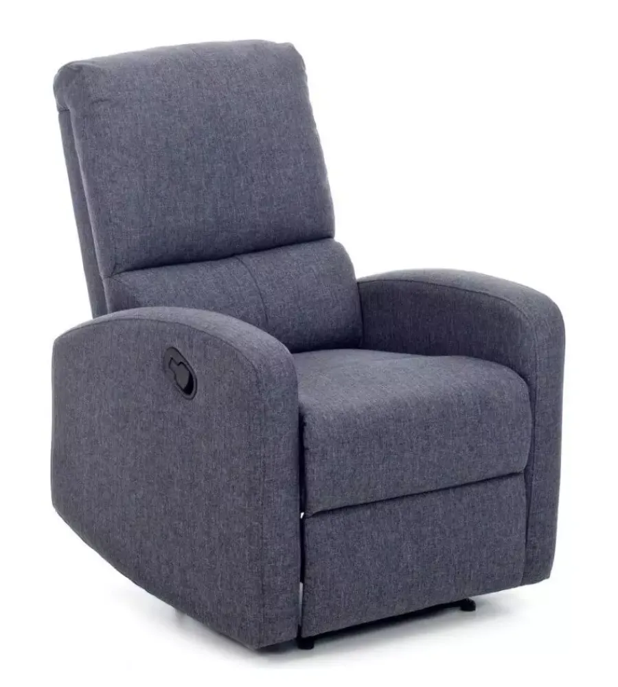 Poltrone E Pouf|Poltrona con recliner manuale "fiorella" blu, 74x78x105 cm