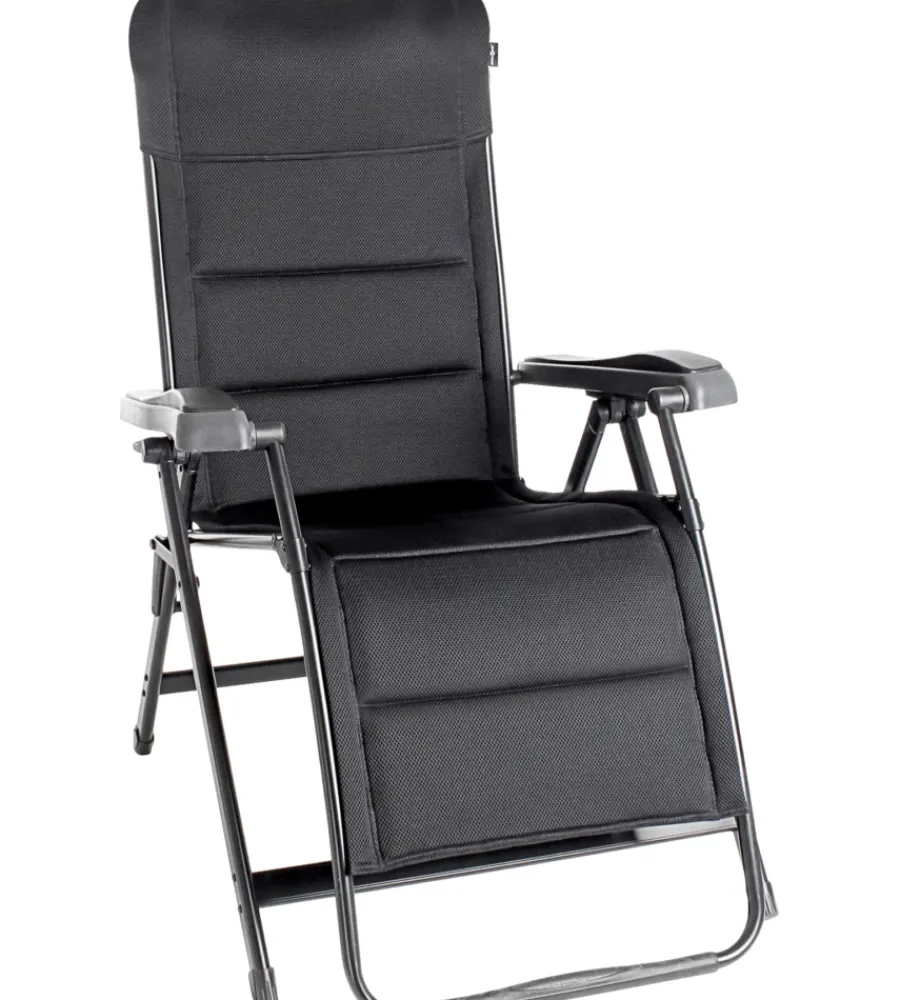 Clearance Poltrona da campeggio reclinabile "kerry swan 3d" in alluminio e 3durafeel nero 50x49x116 cm Campeggio