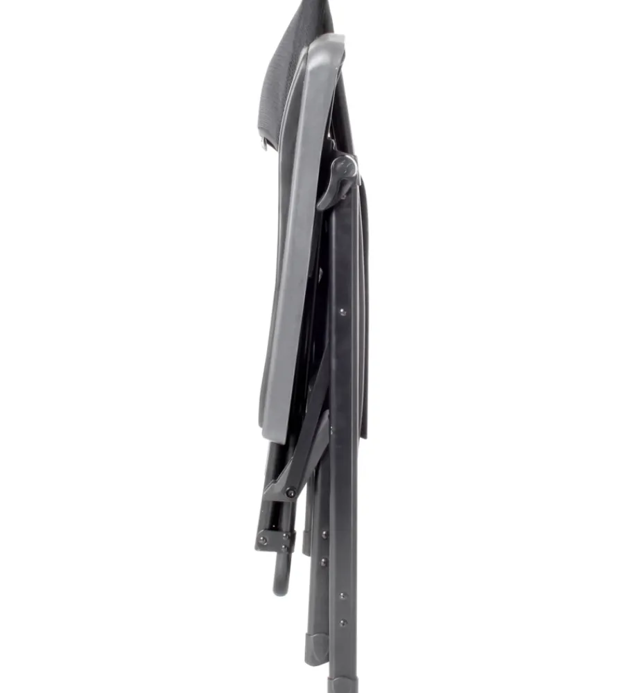 Clearance Poltrona da campeggio reclinabile "kerry swan 3d" in alluminio e 3durafeel nero 50x49x116 cm Campeggio