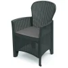 New Poltrona da esterno "folia" in polipropilene con cuscino antracite 59x57x85,5 cm Mobili Da Giardino E Accessori