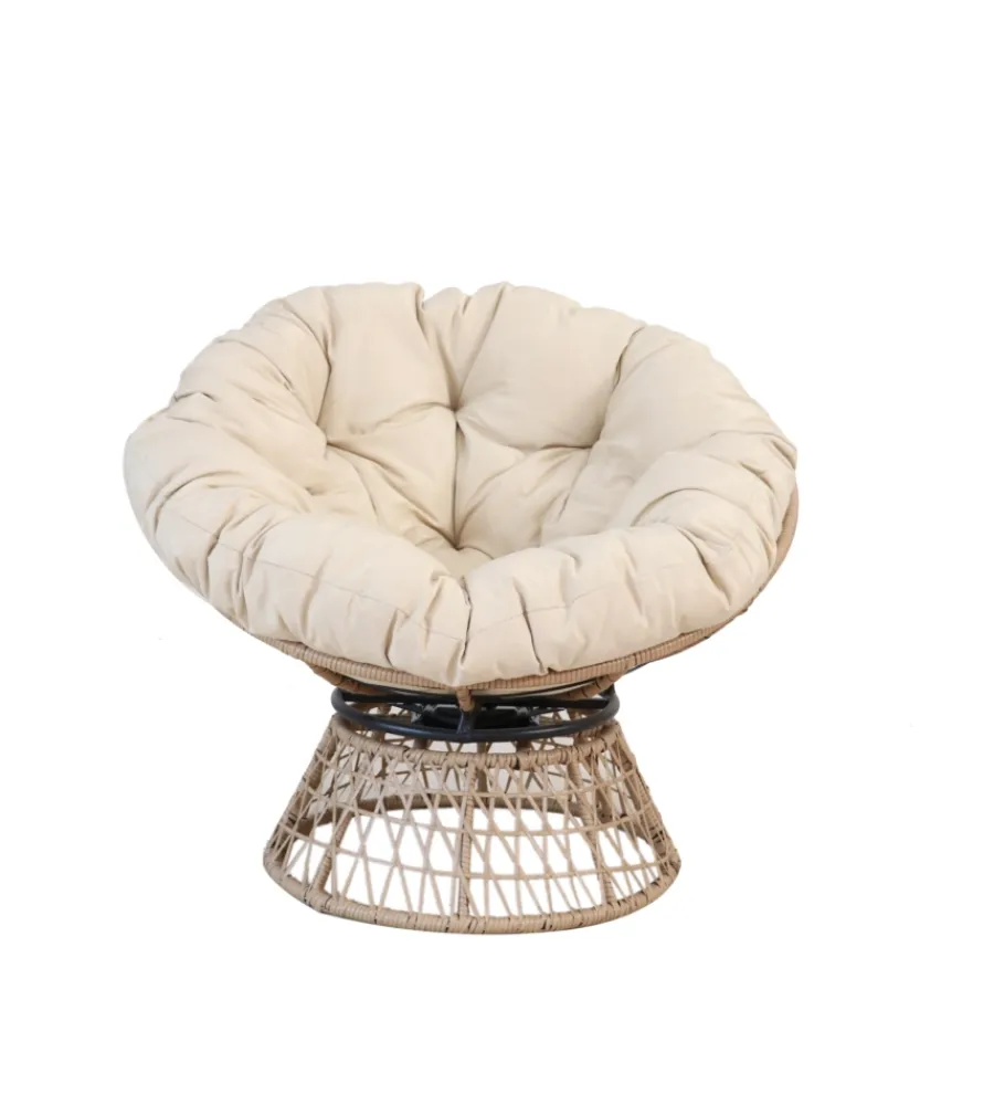 Best Poltrona da esterno girevole essenza "bora bora" in acciaio e polyrattan 95x84x76 cm Mobili Da Giardino E Accessori