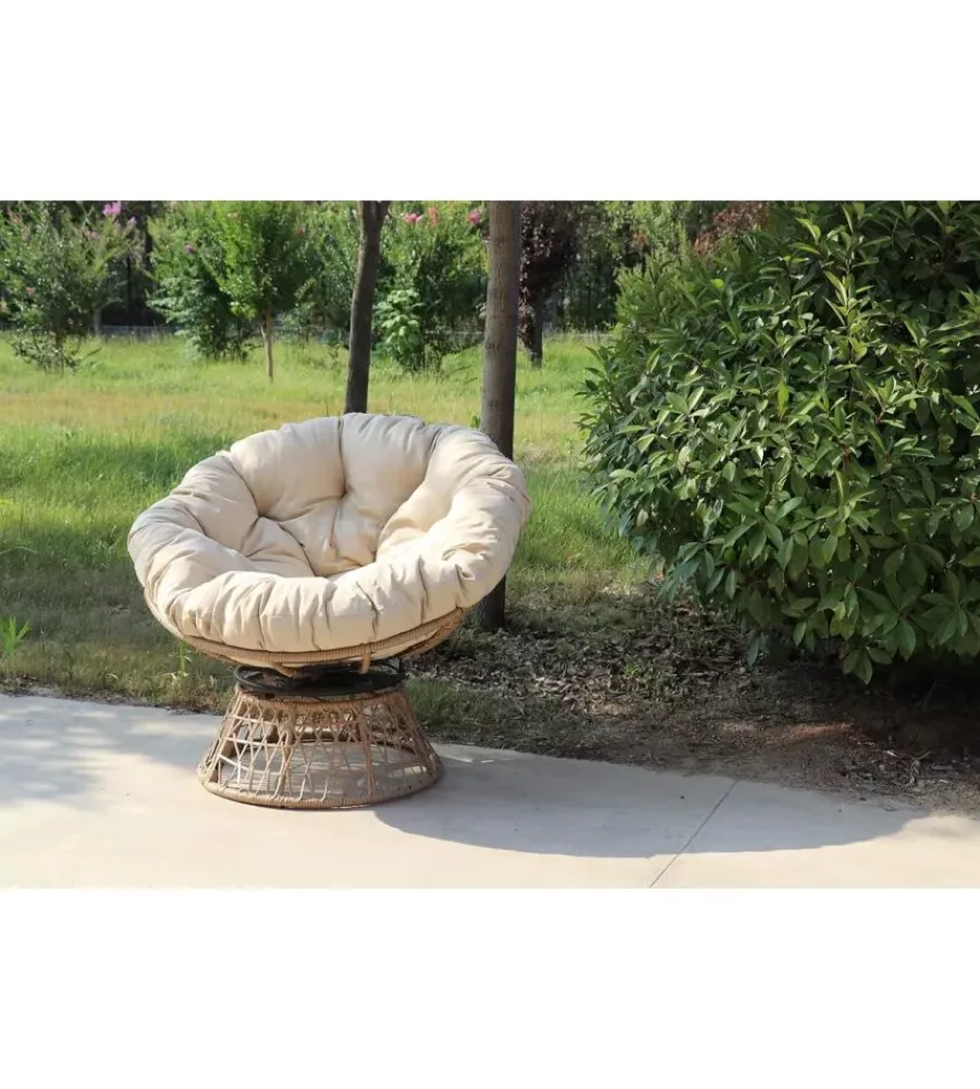 Best Poltrona da esterno girevole essenza "bora bora" in acciaio e polyrattan 95x84x76 cm Mobili Da Giardino E Accessori