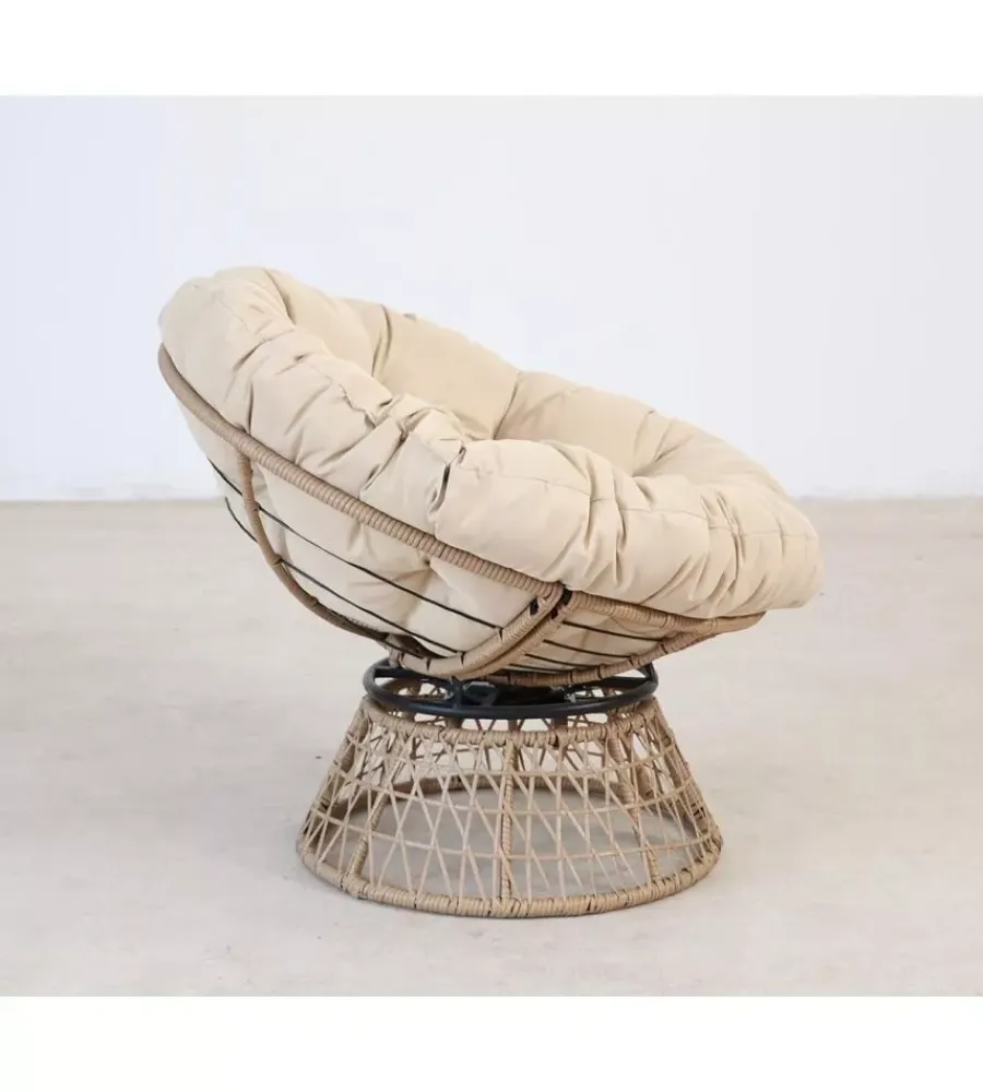 Best Poltrona da esterno girevole essenza "bora bora" in acciaio e polyrattan 95x84x76 cm Mobili Da Giardino E Accessori