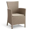 Keter Mobili Da Giardino E Accessori|Poltrona da giardino "iowa dining chair" con cuscino colore cappuccino, 89x60x62 cm -