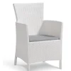 New Poltrona da giardino "iowa dining chair" con cuscino colore bianco, 89x60x62 cm - Mobili Da Giardino E Accessori