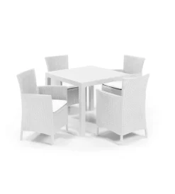 New Poltrona da giardino "iowa dining chair" con cuscino colore bianco, 89x60x62 cm - Mobili Da Giardino E Accessori
