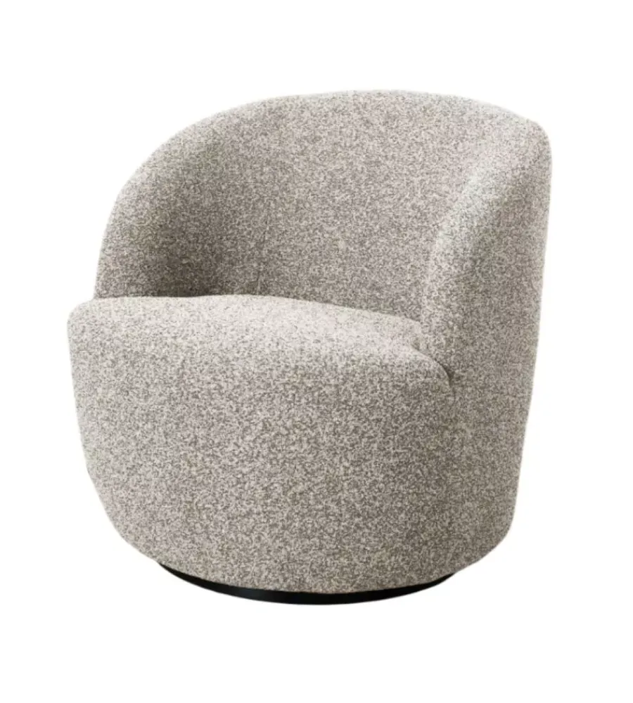 BellaHome Poltrone E Pouf|Poltrona girevole "aura" sabbia 65x77x69 cm