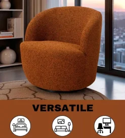 Clearance Poltrona girevole "aura" mattone 65x77x69 cm Poltrone E Pouf