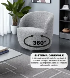 Poltrone E Pouf-BellaHome Poltrona girevole 