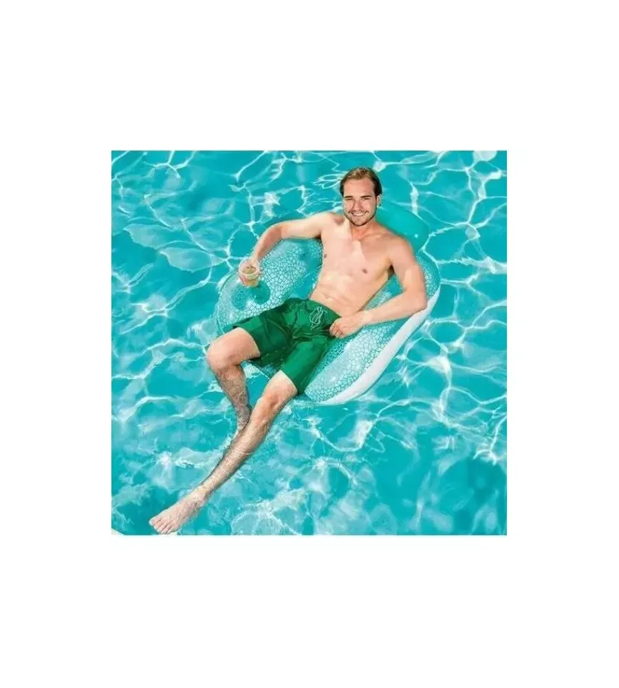 Piscine-Bestway Poltrona gonfiabile con portabicchiere e maniglie per piscina "flip pillow" 102x94 cm