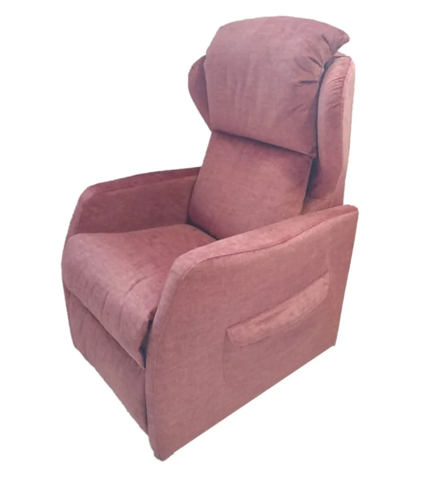 Poltrone E Pouf|Poltrona "jolly 2" con recliner e alzata elettrica in tessuto mattone, 75x85x108 cm