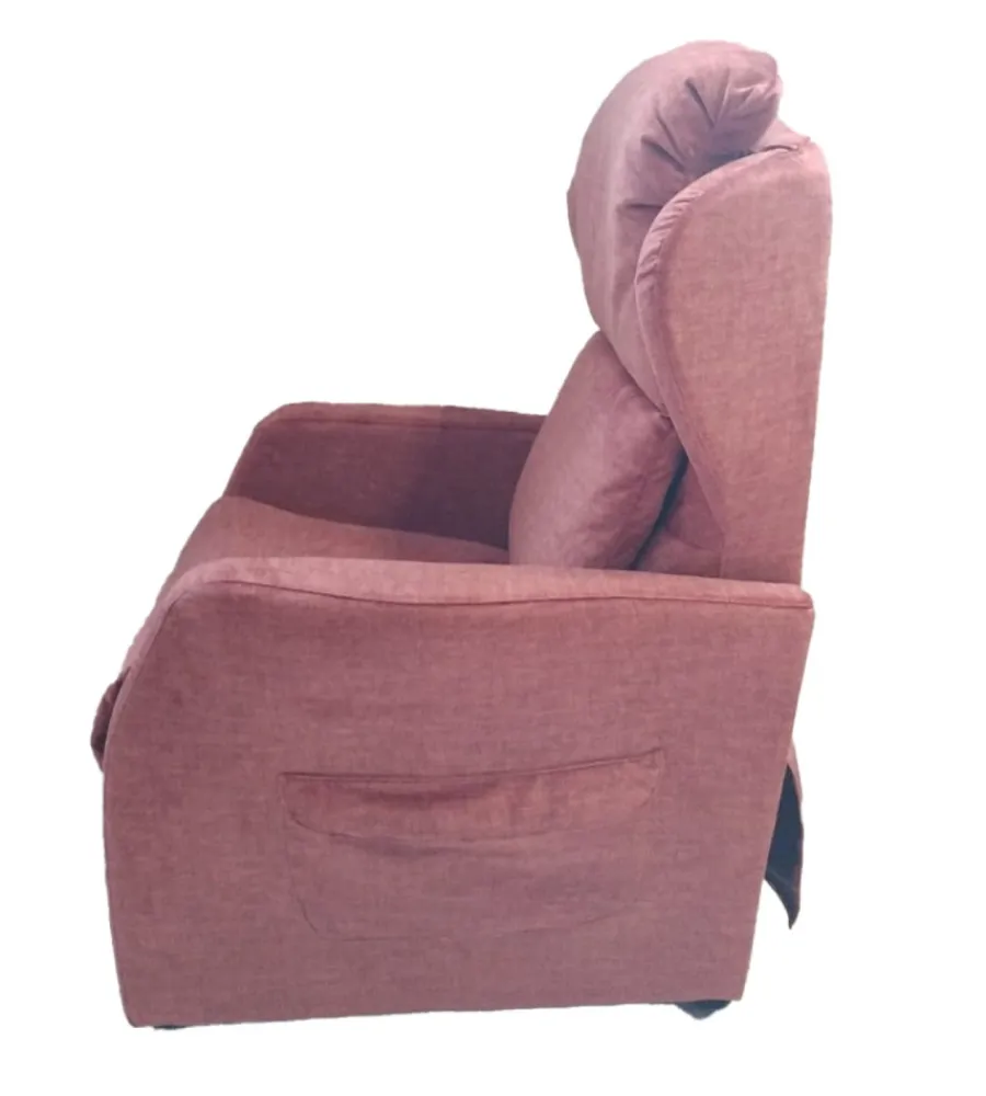 Poltrone E Pouf|Poltrona "jolly 2" con recliner e alzata elettrica in tessuto mattone, 75x85x108 cm
