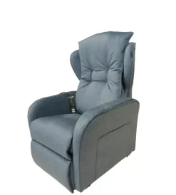 Poltrone E Pouf|Poltrona "jolly" con recliner e alzata elettrica in tessuto blu, 75x85x108 cm