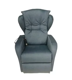 Poltrone E Pouf|Poltrona "jolly" con recliner e alzata elettrica in tessuto blu, 75x85x108 cm