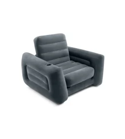 Intex Piscine|Poltrona letto gonfiabile colore grigio, 117x224x66 cm - cod. 66551np