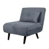 New Poltrona letto "queen" in tessuto grigio, 77x77x85 cm Poltrone E Pouf