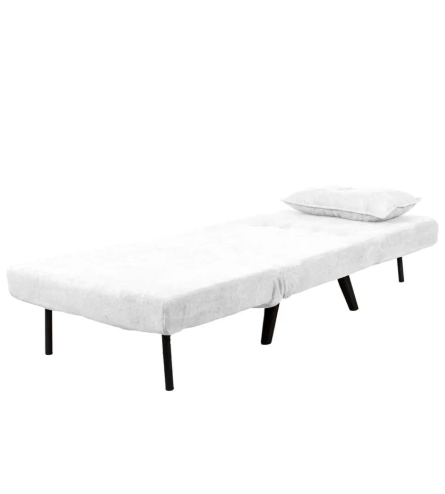 Poltrone E Pouf-BellaHome Poltrona letto "queen" in tessuto bianco, 77x77x85 cm