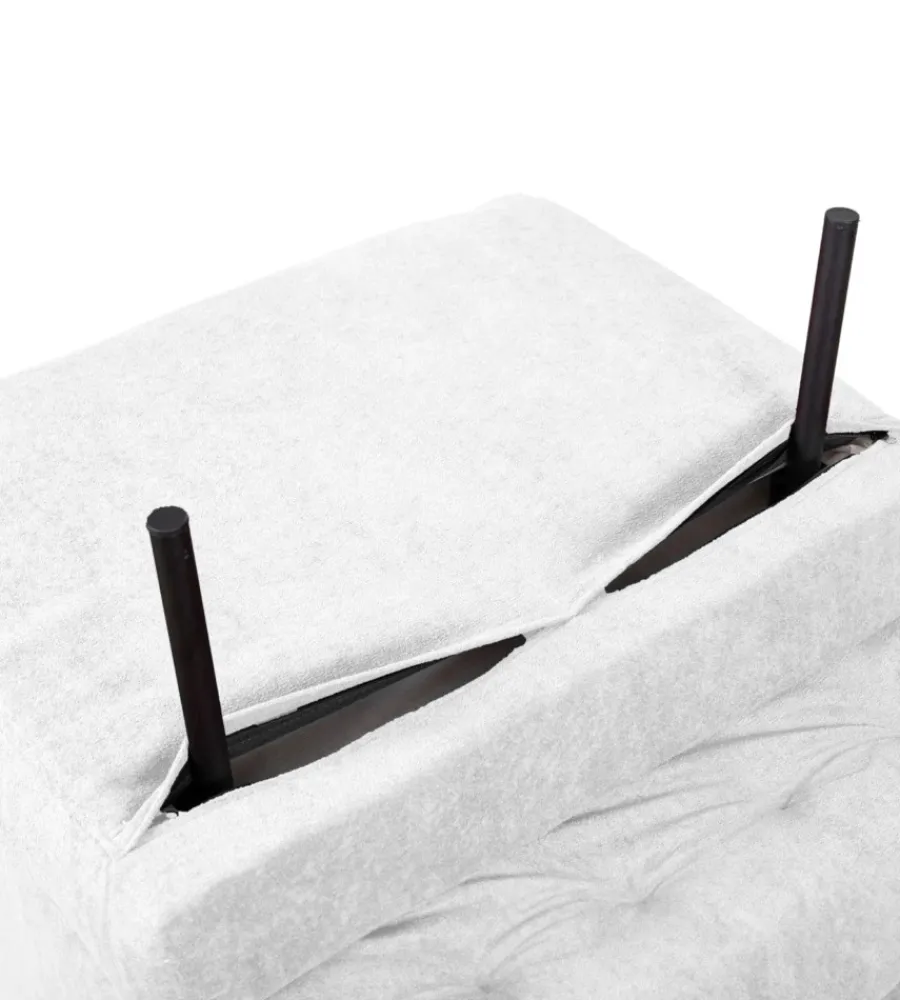 Poltrone E Pouf-BellaHome Poltrona letto "queen" in tessuto bianco, 77x77x85 cm