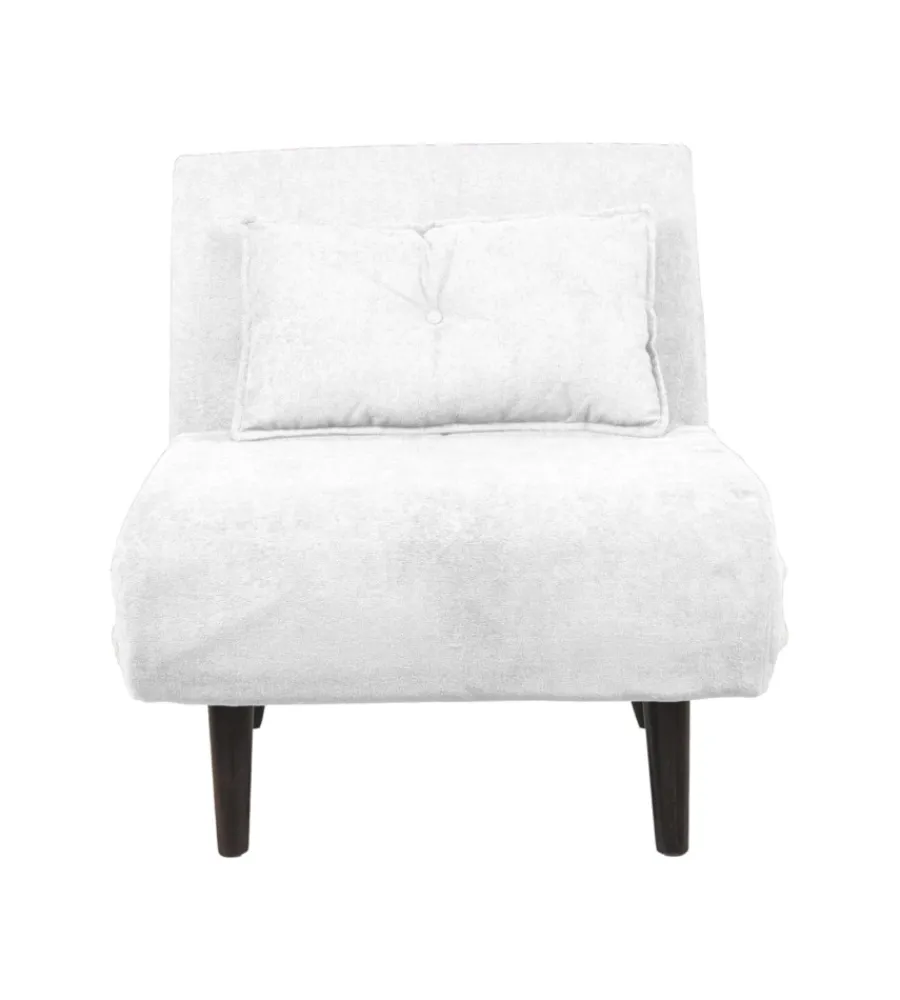 Poltrone E Pouf-BellaHome Poltrona letto "queen" in tessuto bianco, 77x77x85 cm