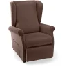 Poltrone E Pouf- Poltrona "luna" con recliner e alzata elettrica in tessuto marrone, 75x84x107 cm
